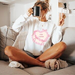 White Iced Coffee Graphic Sweatshirt